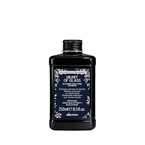 Davines Heart of Glass Silkening Shampoo, Enhancing Blue Shampoo for Blonde & Silver Hair - Gentle Cleanser with Jagua Blue Extract Balances Tones, Illuminates & Nourishes Weightlessly - Image 1