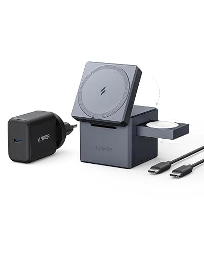 Anker 3-in-1 Cube mit MagSafe Ladestation, 15W Wireless iPhone Charger, Induktive Ladestation für Apple Watch und iPhone 17/16/15/14/13/12, AirPods Pro/3/2 (Inklusive 30W Ladegerät) - Image 1