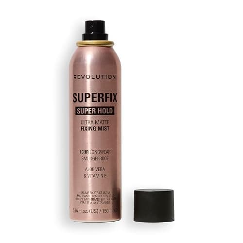 Revolution Beauty London, Superfix Misting Makeup Setting Spray, Ultra Matte & Shine-Free Finish, Long-Lasting Wear, Infused with Vitamin E, 5 fl oz - Image 1