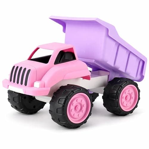 Liberty Imports Big Plastic Dump Truck in Pink Color for Toddlers and Girls - Large Tilting Dumper, Free Play Toy Vehicle for Kids Indoor and Outdoor Imaginative Play - Image 1