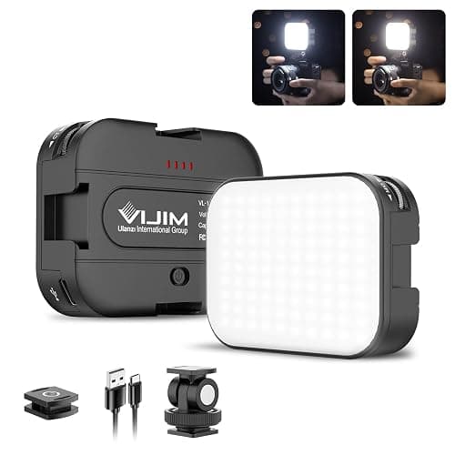 VIJIM VL100C Bi-Color LED Video Light on Camera,Mini Rechargeable 2000mAh LED Camera Lights,CRI95+ Dimmable 2500-6500K Ultra Bright Photo and Video Lighting,LED Fill Lamp - Image 1