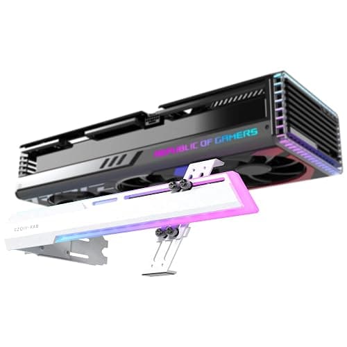 EZDIY-FAB 5V ARGB GPU Holder Brace Graphics Card GPU Support Video Card Holder Bracket, Strenchable Structure, Video Card Sag Holder/Holster Bracket Support RX7990XTX, RTX4090, White-341-1 - Image 1