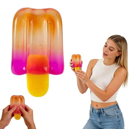 Ice Cream Squeeze Squishy - Summer Sensory Stress Relief, Decompression Venting Toy, Easter Basket Stuffers Party Favors for Anxiety Relief Everyone (#A) - Image 1