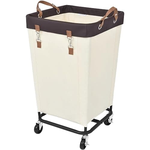 StorageWorks 160L Laundry Basket with Wheels, Large Rolling Hampers for Clothing Organizer, Dirty Clothes Basket for Hotel, Home, Closet, Dorm, Beige - Image 1