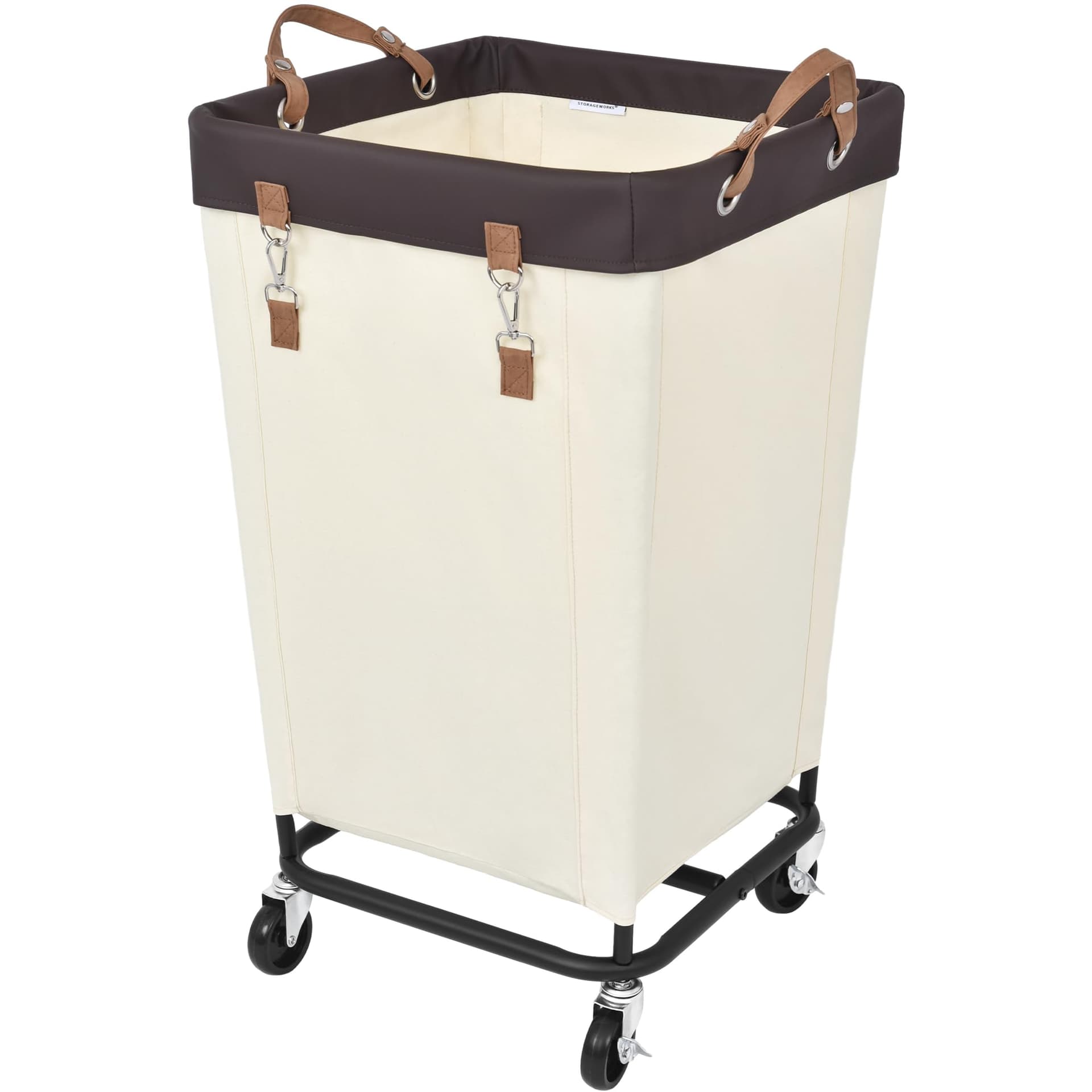 StorageWorks 160L Laundry Basket with Wheels, Large Rolling Hampers for Clothing Organizer, Dirty Clothes Basket for Hotel, Home, Closet, Dorm, Beige - Image 1