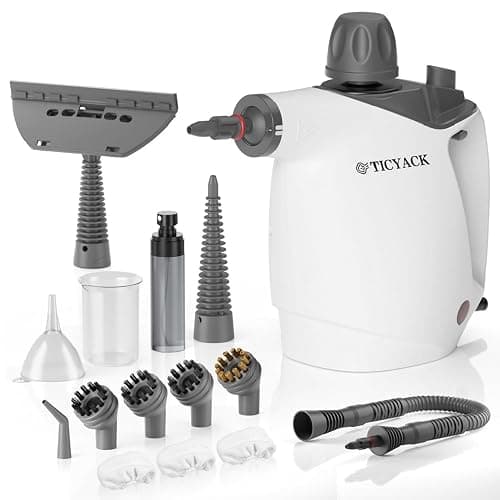 Steam Cleaner Handheld, Steamer Cleaning, Portable Steam Cleaner with 16 Accessories and Safety Lock, 500ml Large Capacity, Multi-Purpose Steam Cleaner for Kitchen, Bathroom, Car, Grease(White) - Image 1