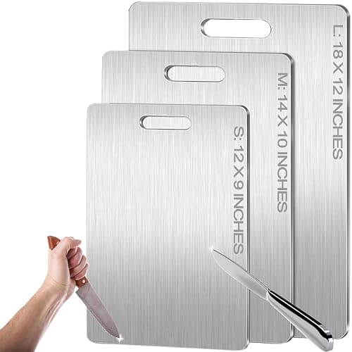Titanium Cutting Board - 2025 New Upgrade 100% Pure Titanium Cutting Boards for Kitchen Double Sided Non Toxic Titanware Cutting Board,Hygiene Durable Dishwasher Safe Chopping Board (14"L x 10"W) - Image 1