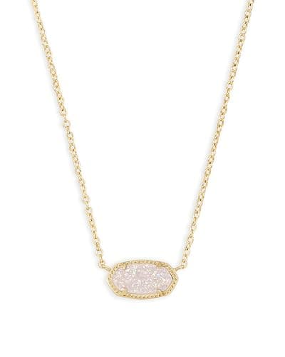 Kendra Scott Elisa Pendant Necklace for Women, Fashion Jewelry, 14k Gold-Plated - GOLD - IRIDESCENT DRUSY - Image 1