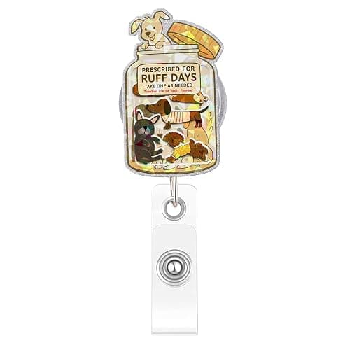Kimoli Funny Nurse Badge Reel Cute Dog Nursing Badge Reel Retractable Positive and Inspirational Id Card Holder with Clip for Rn Healthcare Doctor Nurse Dog Lovers Gifts - Image 1