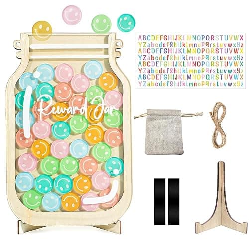 Personalized Reward Jars for Kids, Behavior Chart for Kids at Home, Chore Chart and Potty Training Rrewards, Behavior Management Classroom Reward Jar, Positive Rewards Chart for Kids (D) - Image 1