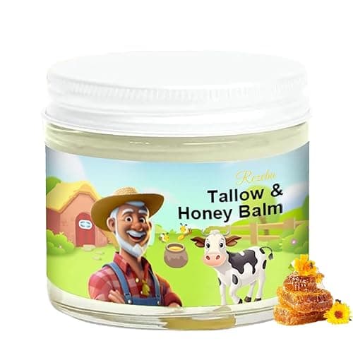 Tallow and Honey Balm, Tallow Face Moisturizer, Beef Tallow for Skin, Handmade All-Natural Moisturizer with Grass-Fed Beef Tallow & Raw Wild Honey for Smooth, Hydrated Skin, Natural Formula - Image 1