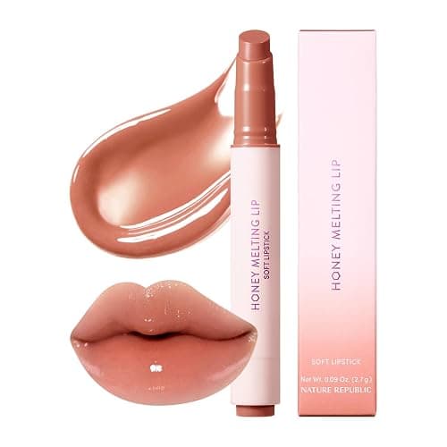 Nature Republic HONEY MELTING LIP (17 ROSE BEIGE) SOFT LIP STICK, Hydrating Gloss, Moisturizing balms, Sheer tint, Shine & Nude, Glowy Finish, korean make up, Stocking Stuffers - Image 1