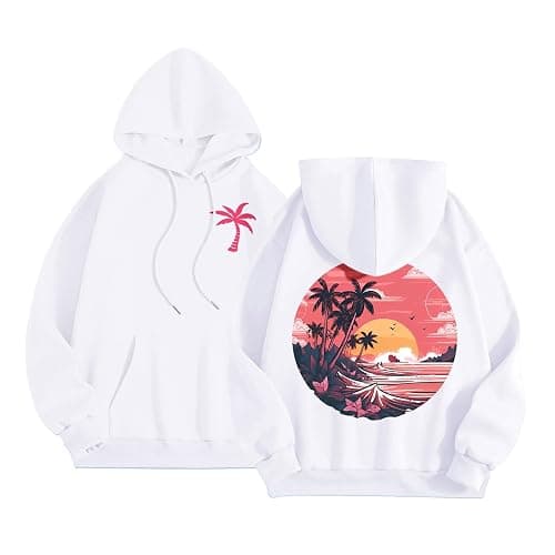 Puff Graphic Oversized Hoodies for Women Teen Girls Kids Trendy Cute Preppy Sweatshirt Long Sleeve Y2K Tops with Pockets - Image 1
