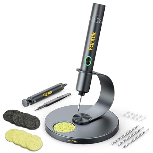 Fanttik T1 Max Soldering Iron Kit, Cordless Soldering Iron, 7 Seconds Fast Heating(390°F-840℉), Auto Sleep, 4 Precision Soldering Tips(C210), 360° Swivel Stand, Soldering Iron for Precision Repair - Image 1