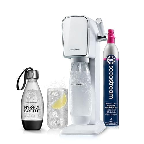 SodaStream - ART Sparkling Water Maker | STARTER KIT | CQC CO2 system | Includes 1x CO2 Cylinder, 1x32 & 1x16 Fl Oz Dishwasher Safe Bottles, 1x Bubly Flavor Drop | Combine with Pepsi Flavors | White - Starter Kit - White - Image 1