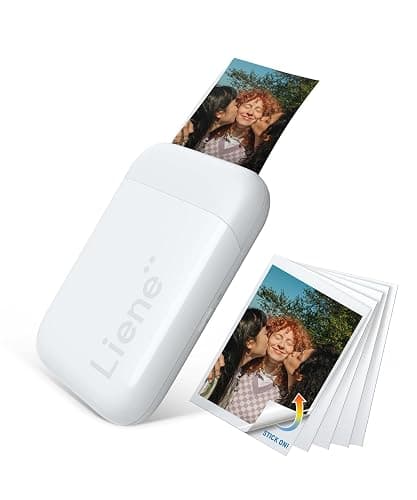 Liene Pearl K100 2x3β Photo Printer, Mini Picture Printer w/ 10 Zink Adhesive Paper, Bluetooth 5.2 Compatible w/iOS & Android, Portable Color Mono Instant Sticker Printer for iPhone, Smartphone, White - Image 1