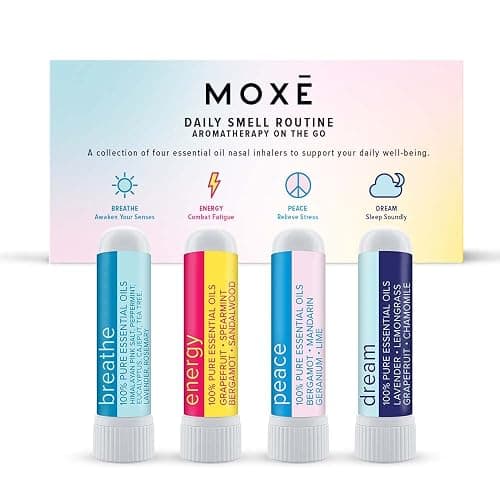MOXE Daily Aromatherapy Nasal Inhalers Set, All Day Aromatherapy, Therapeutic Grade Essential Oils, Easy & Safe, Leakproof, Portable, Clear Congestion, Improve Energy, Naturally Calming & Relaxing - Image 1