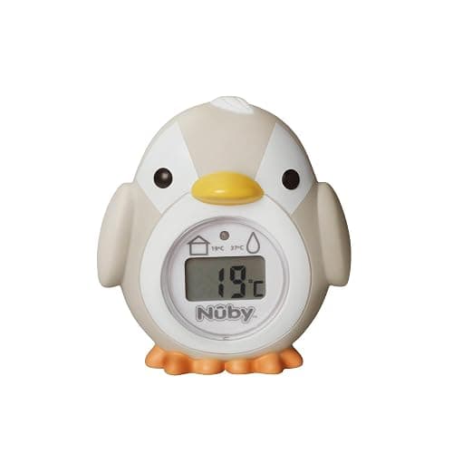 Nuby - Termometro da bagno per bambini a forma di pinguino - Schermo di facile lettura - Senza BPA - Grigio - Adatto a partire da 0 mesi - Image 1