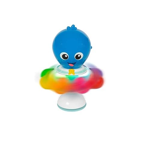 Baby Einstein Ocean Explorers Opus Spin & Sea Suction Toy for Highchair, Lights & Vibrant Colors, Ages 3 Months and up - Image 1