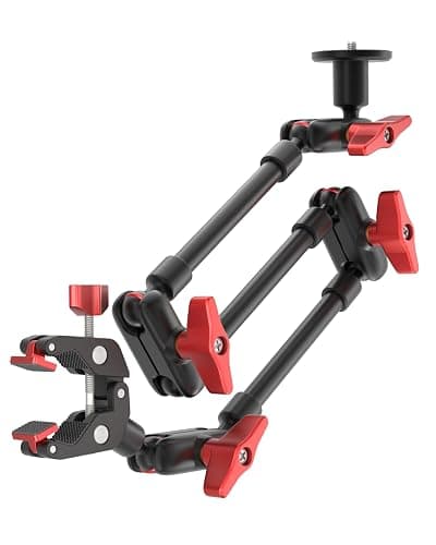 REFLEX CAMERA Metal Articulating 32" Magic Arm with Super Clamp Overhead Camera Mount – 1kg Load Capacity, Boom Arm with 1/4", 3/8" Screws Mounts - Photography, Videography & Streaming - Adjustable - Image 1