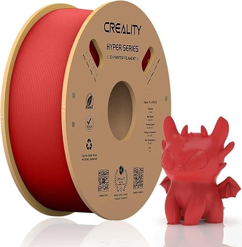 Official Creality Hyper PLA Filament 1.75mm, High Speed PLA 30-600mm/s Rapid 3D Printer Filament, Dimensional Accuracy +/-0.02mm, Fit Most FDM 3D Printers,1KG(2.2lbs) Spool Red - Image 1