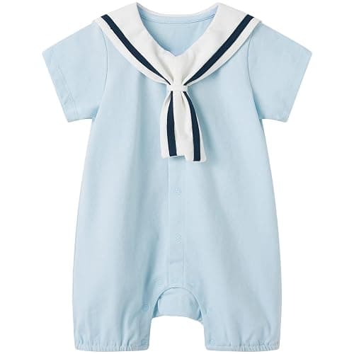 pureborn Baby Boys Girls Nautical Romper One-Piece Beach Outfit Summer Clothes 0-24 Months - Image 1
