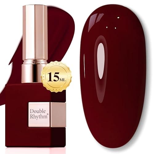 Double Rhythm Translucent Gel Polish Sheer Neutral Natural Light Milky Same Color Same Bottle 15ML Jelly UV Polish Nail Art DIY at Home (Dark Burgundy-A1487) - Image 1