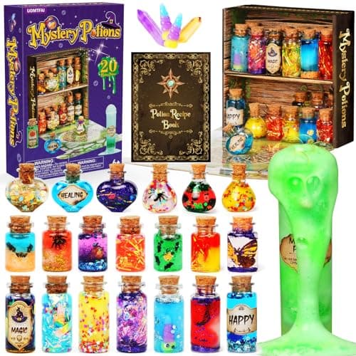 UOMTFAI Mystery Potion Craft Kit for Kids, Mix 20 Magic Wizard Potion, Creative Christmas Decorations Birthday Gifts Toys for Boys and Girls Age 6 7 8 9 10+ - Image 1