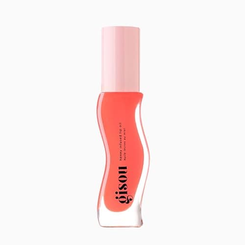 Gisou Honey Infused Lip Oil – Hydrating & Glossy Lip Oil with Mirsalehi Honey & Jojoba Seed Oil, Non-Sticky Shine, Bee-lini Peach, 0.27 Fl Oz - Image 1