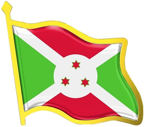 Burundi Flag Lapel Pin - Enamel Metal National Badge | World Travel Souvenir Gifts for Men & Women | Country Flag Patriotic Brooch Bulk Pack of Pins for Hat, Tie, Clothes, Backpack (1pc) - Image 1