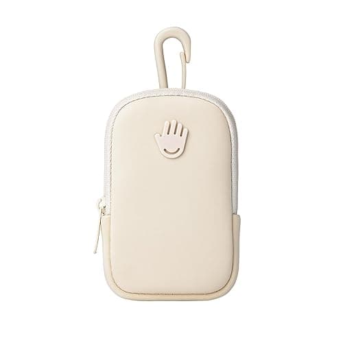 Touchette Zippered Pouch, Attachable Fashion Accessory with Snap Hook for Touchland Hand Sanitizer 1FL OZ., Ivory - Image 1