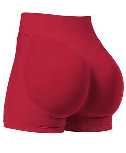 VOYJOY Women Workout Impact Shorts 3.6"/ 4.5"/ 6" Scrunch Butt Lifting Gym Seamless Booty Biker Shorts - 3.6" Inseam - Medium - Savvy Red - Image 1