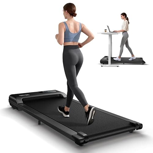 YIMUYIMU Walking Pad Treadmill, 6km/h Under Desk Treadmill for Home, 2.5HP Quiet Portable Electric Running Pad, Office Mini Walking Machine, 300LBS Capacity, Remote & LED Display, No Assembly - Image 1