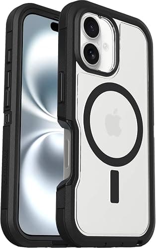 OtterBox iPhone 16 Phone Case Defender Series XT (Clear & Dark Side) Military-Grade Drop Protection, MagSafe, Shockproof Protective Phone Cover, Slim Fit with Raised Bezel, Non-Retail Packaging - Image 1
