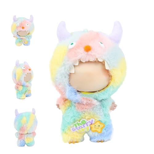 HiOKOU Clothes for labubu Doll 17cm Accessories Suit Cute Clothes for Doll Dress up Monster Style Outfits(Dopamine) - Image 1