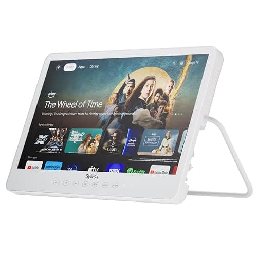SYLVOX 15.6'' Portable Smart TV 12 Volt Television, 10000mAH Battery Powered IP66 Waterproof Dual Speakers Wireless WiFi 300nits Small Outdoor TVs, for RV Camping Pool Bathroom Kitchen Bedroom - Image 1