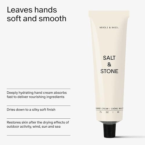 Salt & Stone Hand Cream for Women & Men | Neroli & Basil | Hydrates, Nourishes & Softens Skin | Restores Dry Cracked Hands | Fast-Absorbing | Cruelty-Free & Vegan (2 fl oz) - Image 1