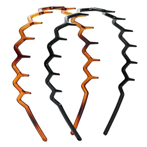 2pcs Toothed Hair Hoop Toothed Headband, Tooth Comb Hairband Wavy Zigzag Headband Plastic Hair Hoops Zigzag Hair Band for Women Girls Fashion Hair Hoop - Image 1