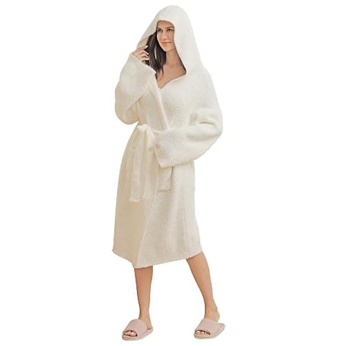 bearberry Cozy Robe Lightweight Soft Plush Bathrobe with Pockets for Women - Image 1