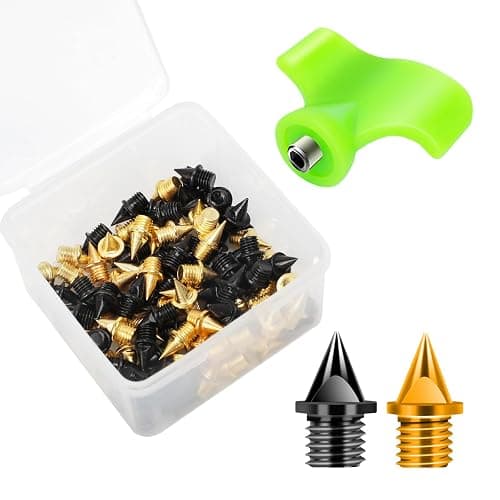 Nuolifee 1/4 Inch Track Spikes, 100 Pieces Steel Track Shoe Spikes Replacements and Spike Wrench for Sports Running Track Shoes - Image 1