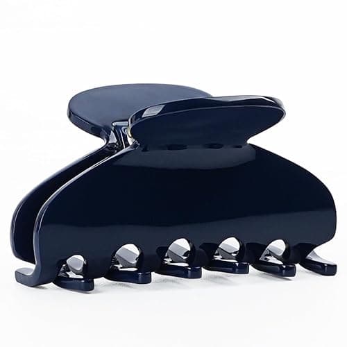 MAORULU Medium Cute Acetate Hair Claw Clips for Women Girls, 3 Inch Navy Claw Clips for Thin & Medium Thick Hair, Durable French Banana Clip with Gift Box (Navy Blue) - Image 1