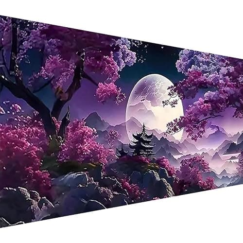 BOHADIY 5D Large Diamond Art Painting,Moon Diamond Painting Kits for Adults,DIY Full Drill Mountain Crystal Rhinestone Arts and Crafts,Tree Gem Art Painting with Diamond Home Wall Decor27.5 X 15.7inch - Image 1