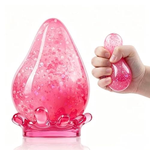 Water Drop Squeeze Squishies, Dream Squishy Drop Squishy Stress Ball,Drop Gifts for Anxiety Relief Office Easter Birthday (Pink) - Image 1