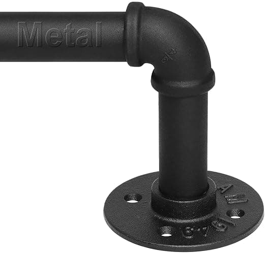 Refrze Curtain Rods for Windows 48 to 84 Inch, 1"Black Curtain Rod Industrial Wrap Around,Adjustable Heavy Duty Blackout Curtain Rods for Ceiling,Bedroom,Outdoor Patio - Image 1