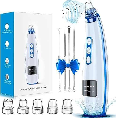Blackhead Remover Pore Vacuum Upgraded Facial Pore Cleaner Electric Comedone Whitehead Extractor Tool-5 Suction Power,5 Probes,USB Rechargeable - Image 1