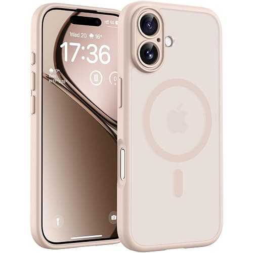 TOCOL for iPhone 17 Case, Full Camera Protection, Built-in Magnetic Ring, Compatible with Magsafe Charger, Drop Protection, Translucent Matte Phone Case for iPhone 17 6.3 inch (Desert) - Image 1