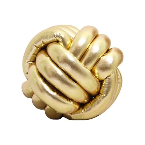 BFYDOAA Knot Ball Pillow Gold, Handmade Round Throw Pillows Decorative Knotted Ball Pillow Cushion, 20cm Creative Knotted Throw Pillows for Sofa Car Office, Household Knot Pillows for Home Decor - Image 1