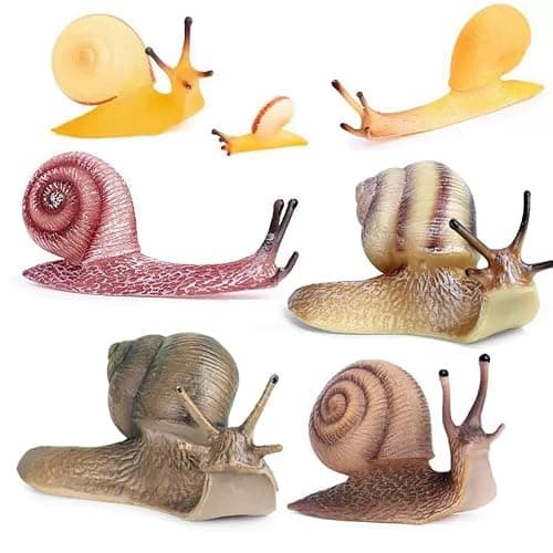 titihuirie 7 Pcs Snail Figurine Miniature Snail Model Realistic Animal Figurines Fairy Garden Micro Landscape Decor - Image 1