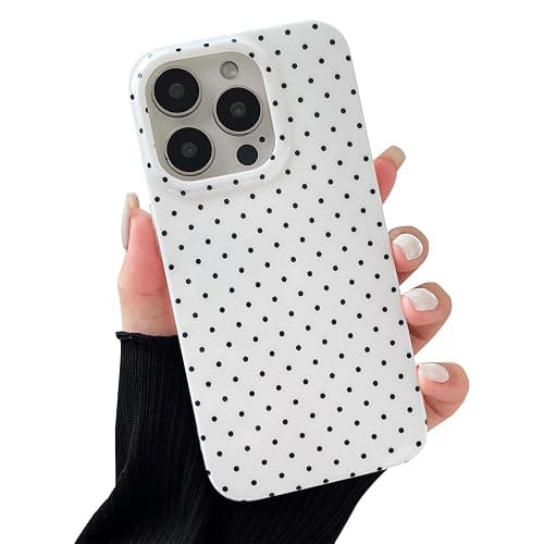 ZTOFERA for iPhone 15 Case with Cute Aesthetic Polka Dot, Fashion Simple Dot Print Pattern for Women Men,Soft TPU Slim Glossy Shockproof Case Cover(White) - Image 1