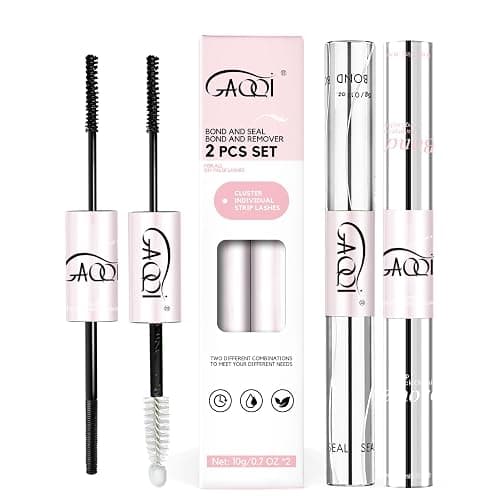 GAQQI Lash Bond and Seal + Bond and Remover Set, Waterproof Lash Cluster Glue, Strong Hold Eyelash Glue Set 2Pcs 10ml+10ml - Image 1